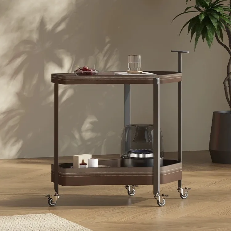 Carro lateral extraíble retro francés, estante lateral para sofá extraíble de alta gama, ligero para dormitorio