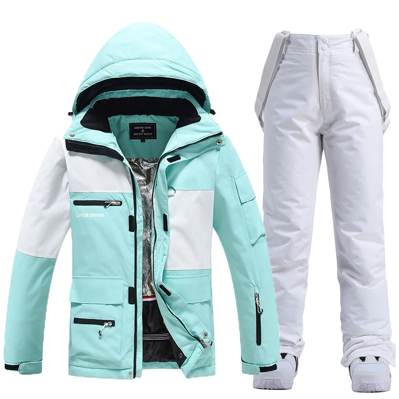 Traje de esquí para hombres y mujeres, ropa de snowboard, conjuntos al aire libre, chaquetas y pantalones, ropa de invierno, impermeable, disfraz de