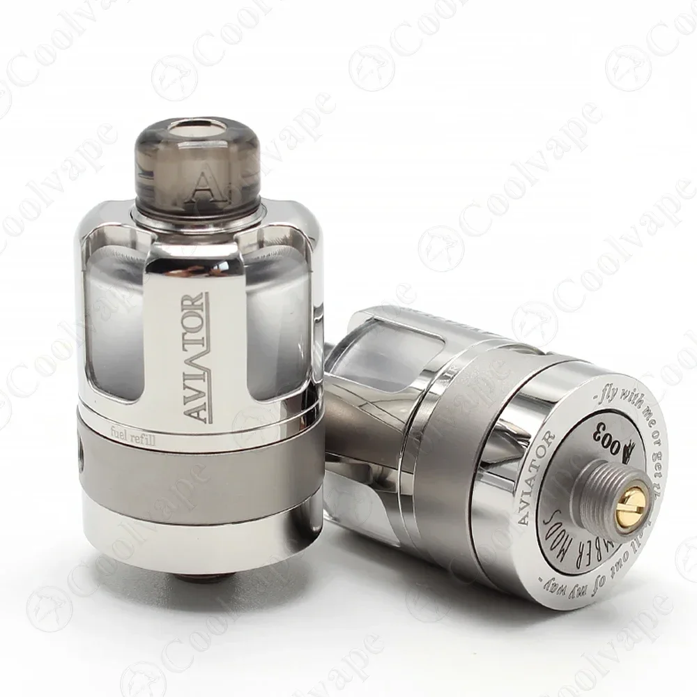 Wolfcoolvape Aviator Style RTA 22mm Atomizer 3.5ml 316SS PCTG Tank MTL DL 4 مدخل هواء خزان Vape قابل لإعادة البناء للسجائر الإلكترونية
