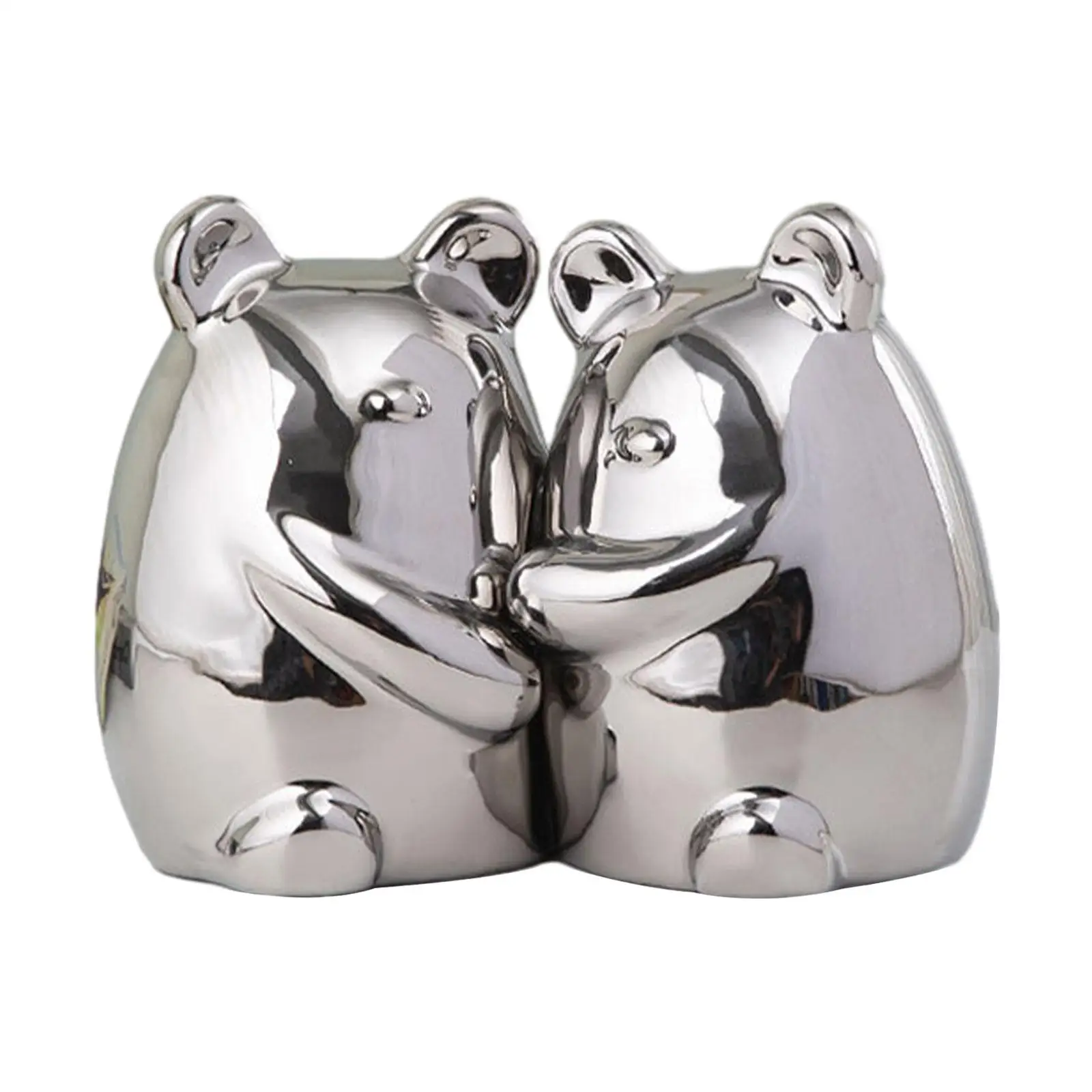 ชุดหนังสือหมีเซรามิก2เล่มมีปลายหนังสือยืนสำหรับการศึกษาร้านเสริมสวยหรือห้องสมุด