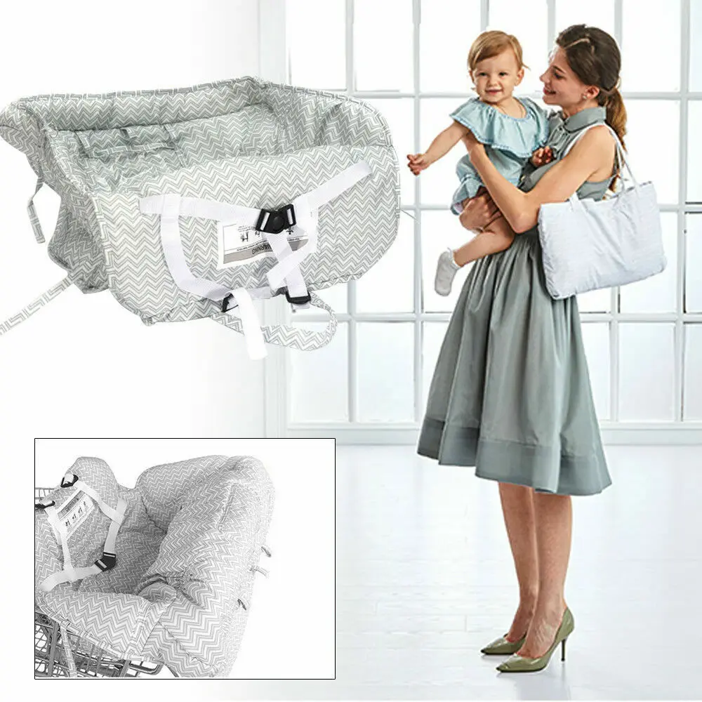 Baby Children Supermarket Shopping Cart Portable Cushion Dining Chair Cushion Protection Safe Travel Gray Color Seat Cushion