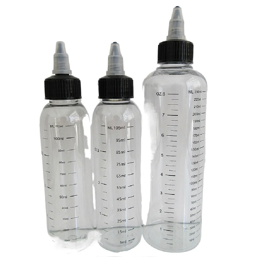 10pcsPlastic Empty Dropper Bottle PET transparent Bottle with Graduation,Silk Printing Scale twist cap,Skincare Water