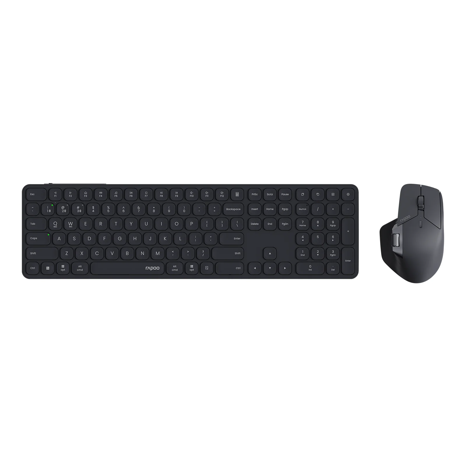 Rapoo 9560M Combinação de teclado e mouse sem fio E9550L USB-C recarregável Teclado ultrafino de 110 teclas e mouse sem fio MT760SE