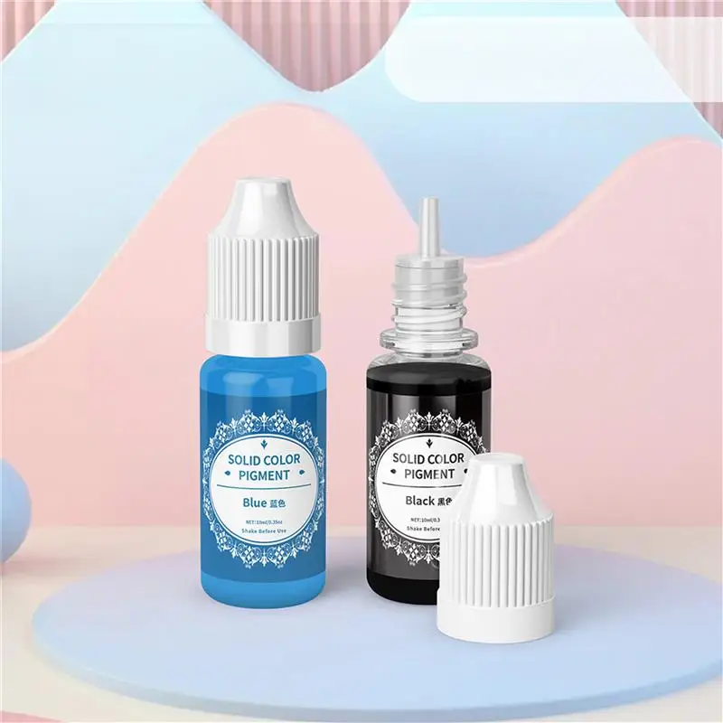 10Ml Harspigmenten Op Olie Gebaseerde Macaronkleuren Diy Crystal Ab Dropper Lijm Uv Druppelaar Zelfklevende Universele Kleurstof