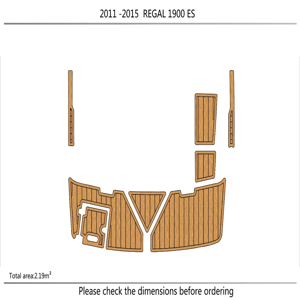 

2008-2015 RE-GAL 1900 LE Cockpit Swim platform Pads 1/4" 6mm EVA Teak Mat SeaDek MarineMat Gatorstep Style Self Adhesive