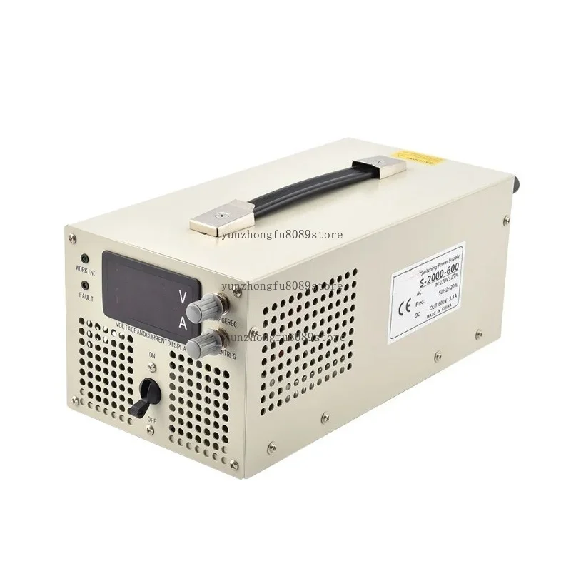 220V 2000W Switching Power Supply, Adjustable 0-12V to 600V Voltage Current DC Power Source for Lab Industrial Equipment
