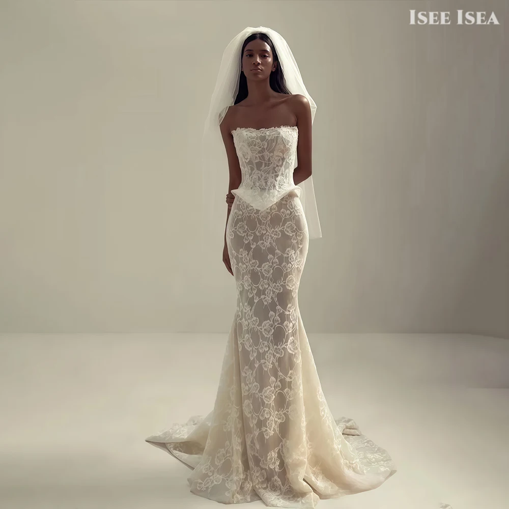 

Sexy Weddings Dresses Mermaid Style Lace Formal Sequins Sleeveless Court Training 2025 Bridal Gown Vestido De Novia Customized