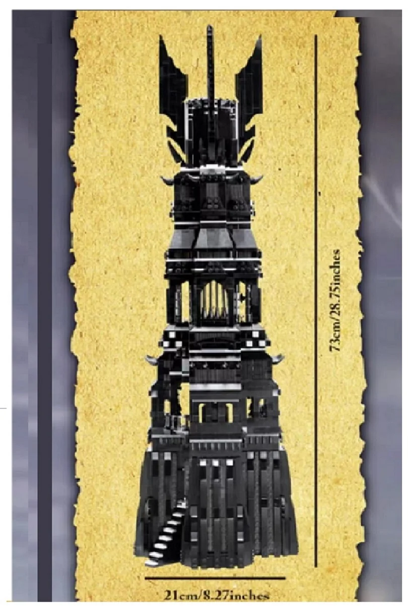 الصندوق الأصلي متوافق مع 2359 نماذج بناء سلسلة الأفلام الإبداعية برج Orthanc 112501 وألعاب حفلات عيد الميلاد