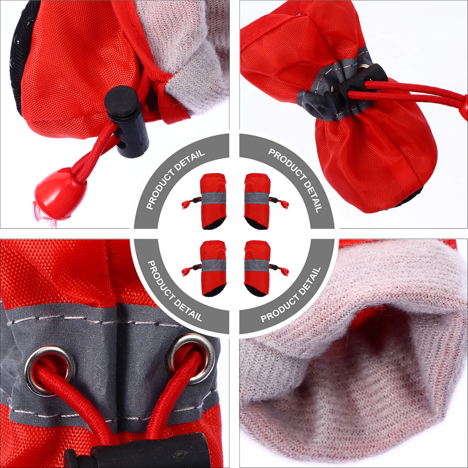 

4Pcs Dog Shoes for Winter Warmth Non-Slip Sole Flexible Granules Traction Protection for Hardwood Floors Quiet Pet Footsteps