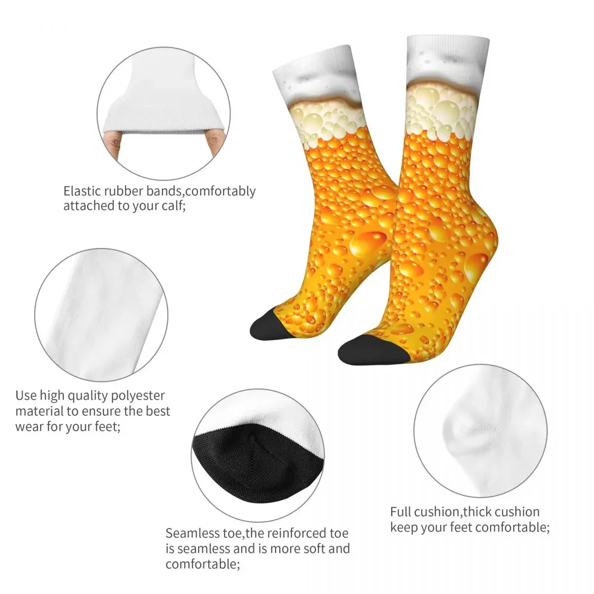 Men Women Wheat Beer Socks Cute Fashion Alcholism Socks Novelty Accessories Middle TubeSocks Best Gift