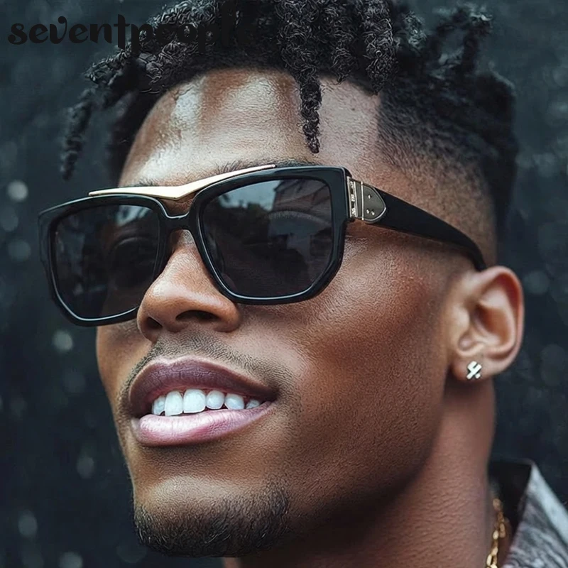 

Vintage Oversized Steampunk Square Sunglasses Men 2025 Luxury Brand Classic Outdoor Driving Sun Glasses Retro Punk Shades UV400