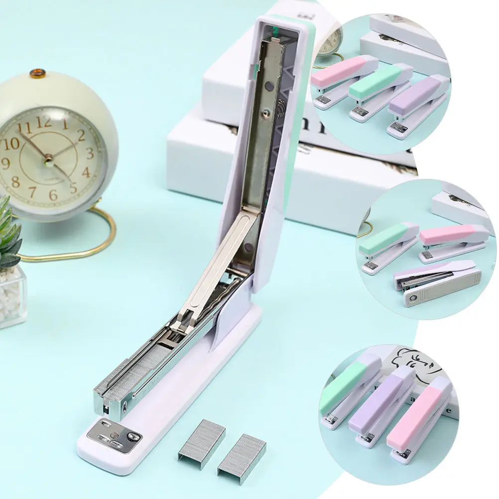 

Dual Color Heavy Duty Stapler Compact Size Labor-Saving Mechanism Desktop Stapler for Office School Household Binding Needs