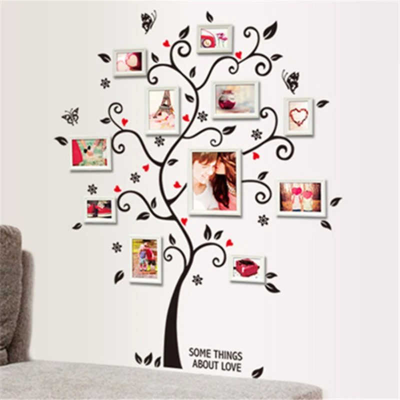 1PC Beautiful Love Tree Sticker Decoration Living Room, Bedroom, Glass Showcase Window, Self Adhesive Wall Sticker