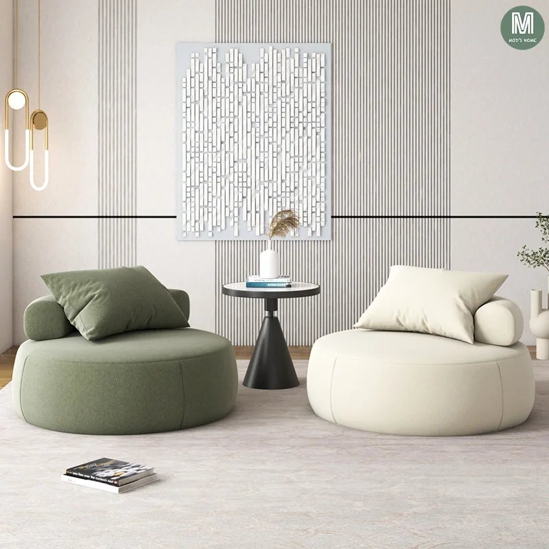 Lazy sofa tatami leisure sofa living room household small apartment bedroom balcony single round sofa