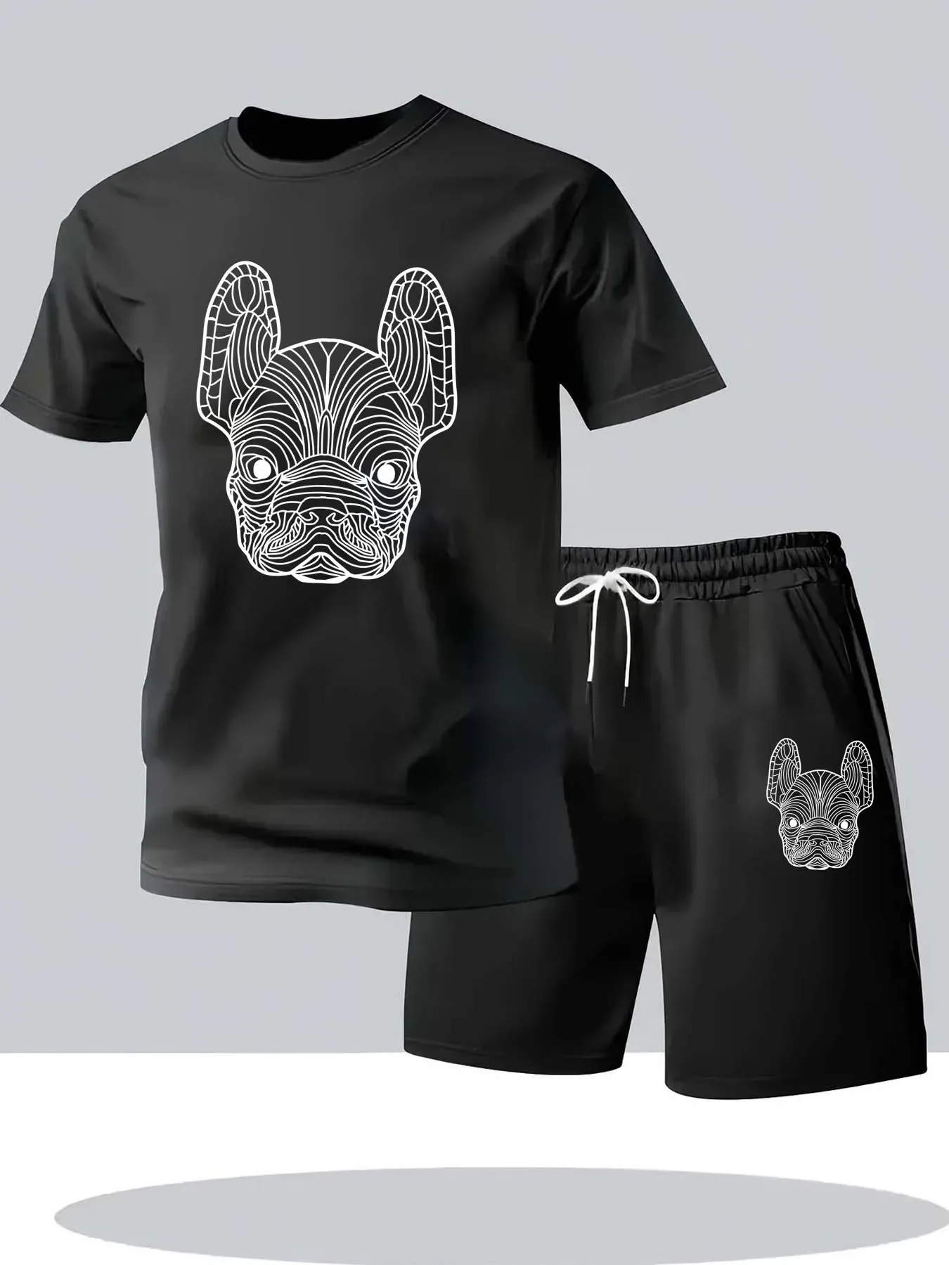 Men's quick-drying casual suit, with a simple design, suitable for summer running. It consists of two pieces.