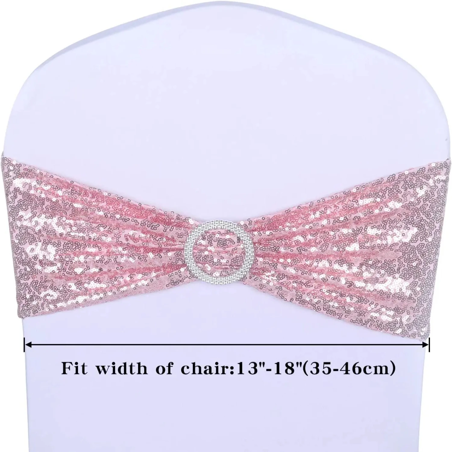 

20pcs Stretchy Sequin Chair Sashes Sparkly Gold Sash Band Banquet Wedding Party Outdoor Chair Cover Sash Decorations