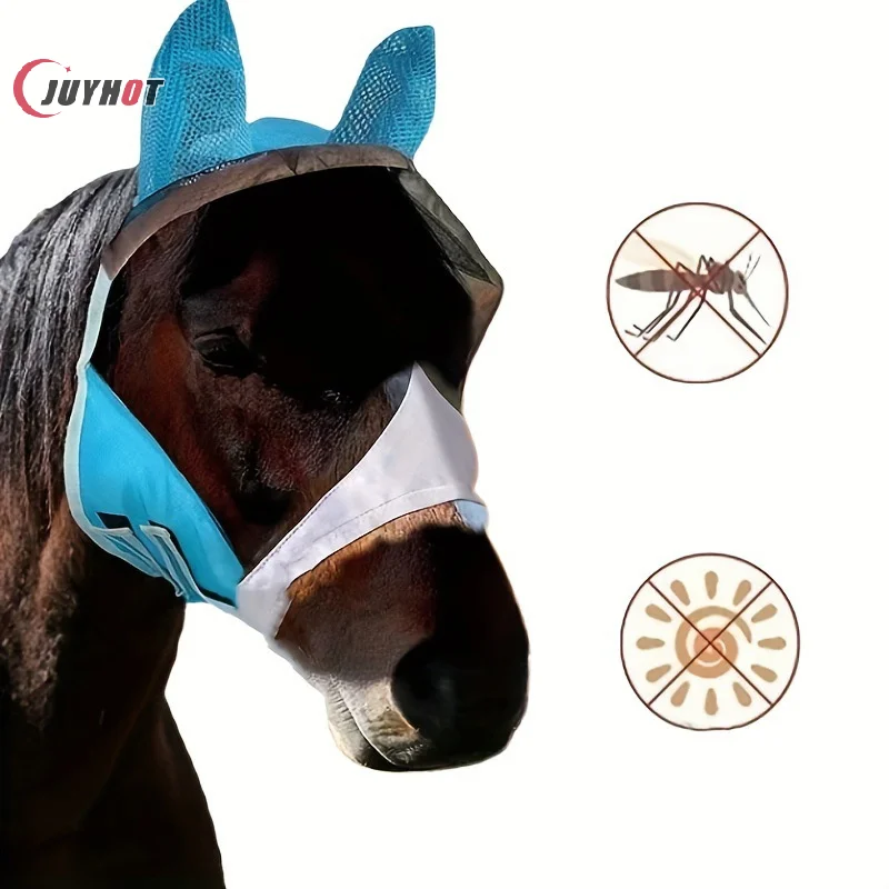 

Anti-mosquito Horse Hood, Multi-size Breathable Horse Mask, Suitable For Small, Medium And Large Horses, Pasted To Prevent Mosqu