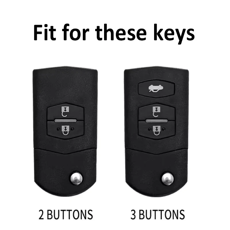 Car Key Case for Mazda 2 3 5 6 CX7 CX9 RX8 MX5 MPV Demio 2 3 Buttons Remote Key Holder Cover Shell Fob Bag Protector Accessories