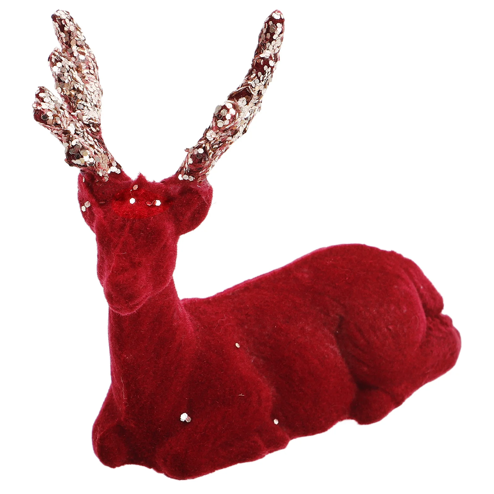 

1pcs Deer Ornament Flocking Material Lifelike Christmas Decor For Xmas Tree Home Office Holiday Elk Tabletop Decoration