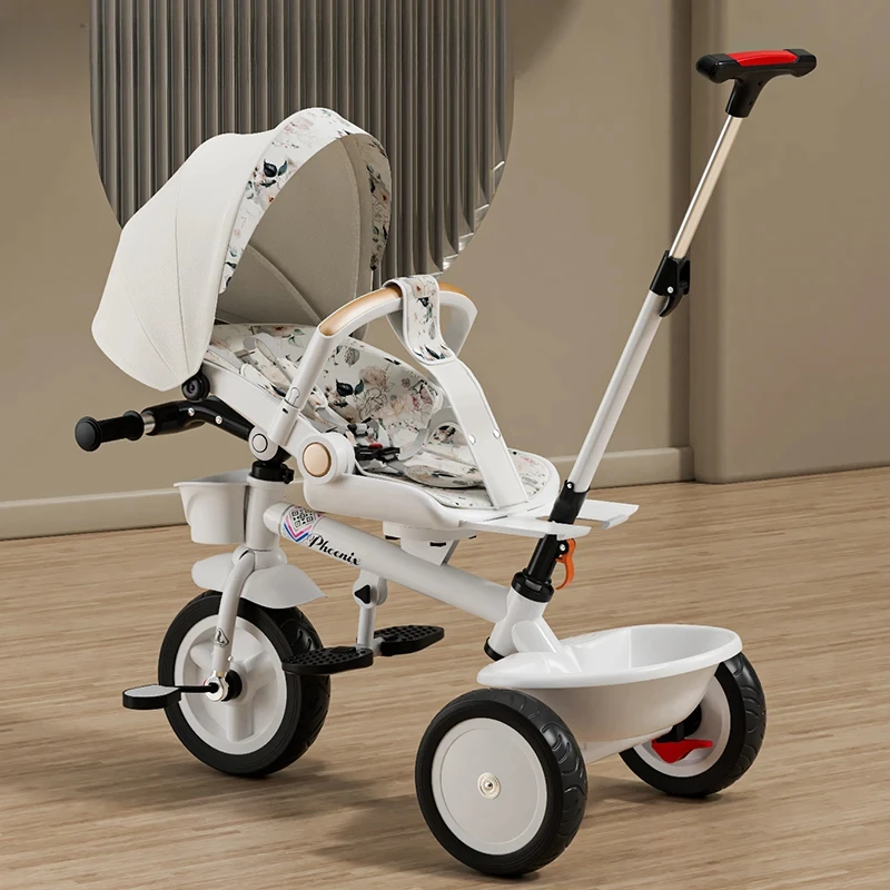 

BE66: Baby Stroller and Children's Tricycle, Dual-Position Reclining Stroller, Large Baby Pushchair, Convertible Baby Bike,