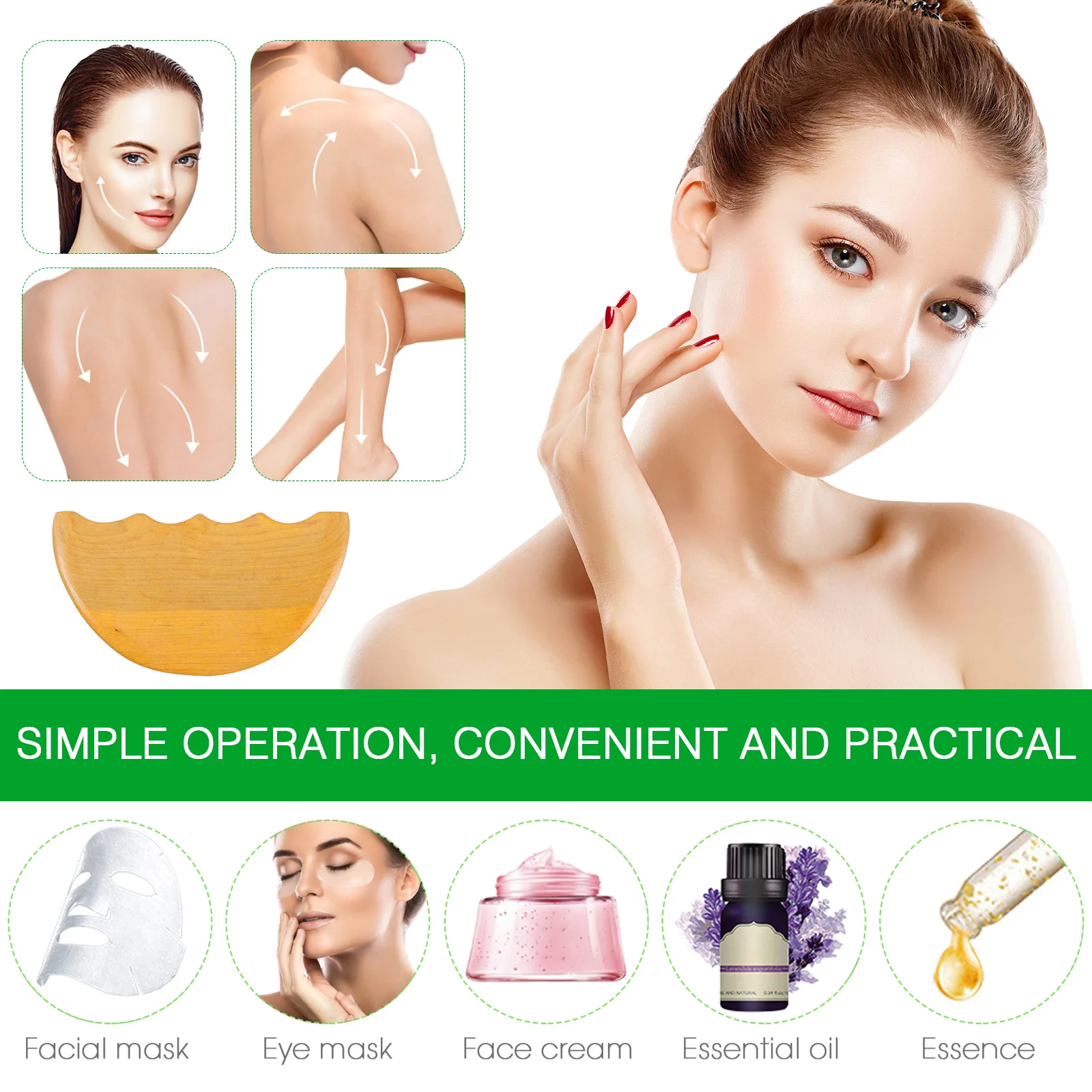 

2 шт. деревянная массажная пластина светло-коричневая скребковая доска Гуа Ша для тела, лица, шеи, ног, деревянная скребковая пластина для ног, массажная доска