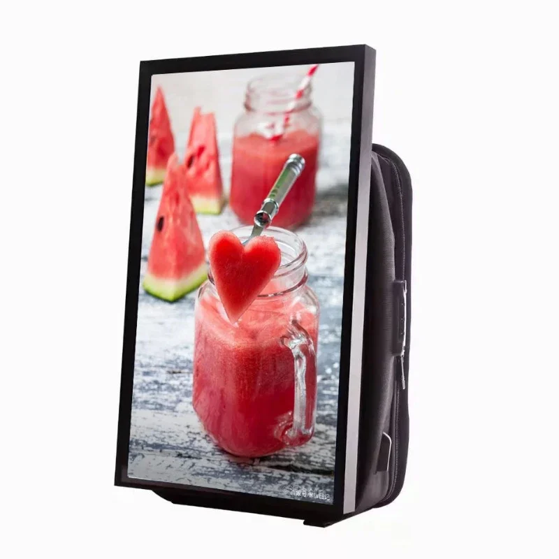 Walking backpack LCD advertising player machine  21.5  inches Android outdoor digital signage