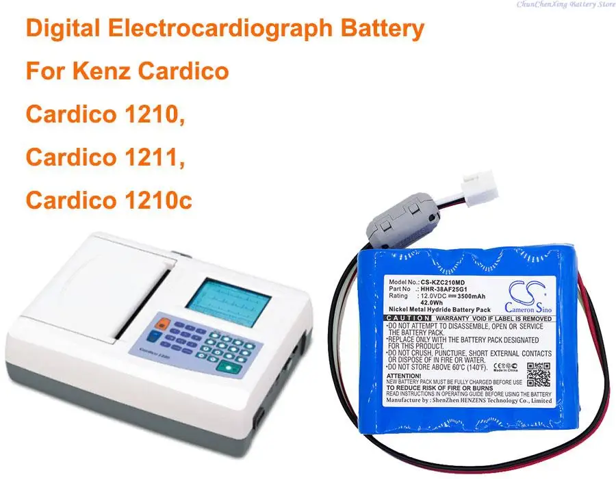 

12.0V 3500mAh Medical Battery HHR-11F25G1 HHR-38AF25G1 for Kenz Cardico Cardico 1210, Cardico 1211,Cardico 1210c +TOOL