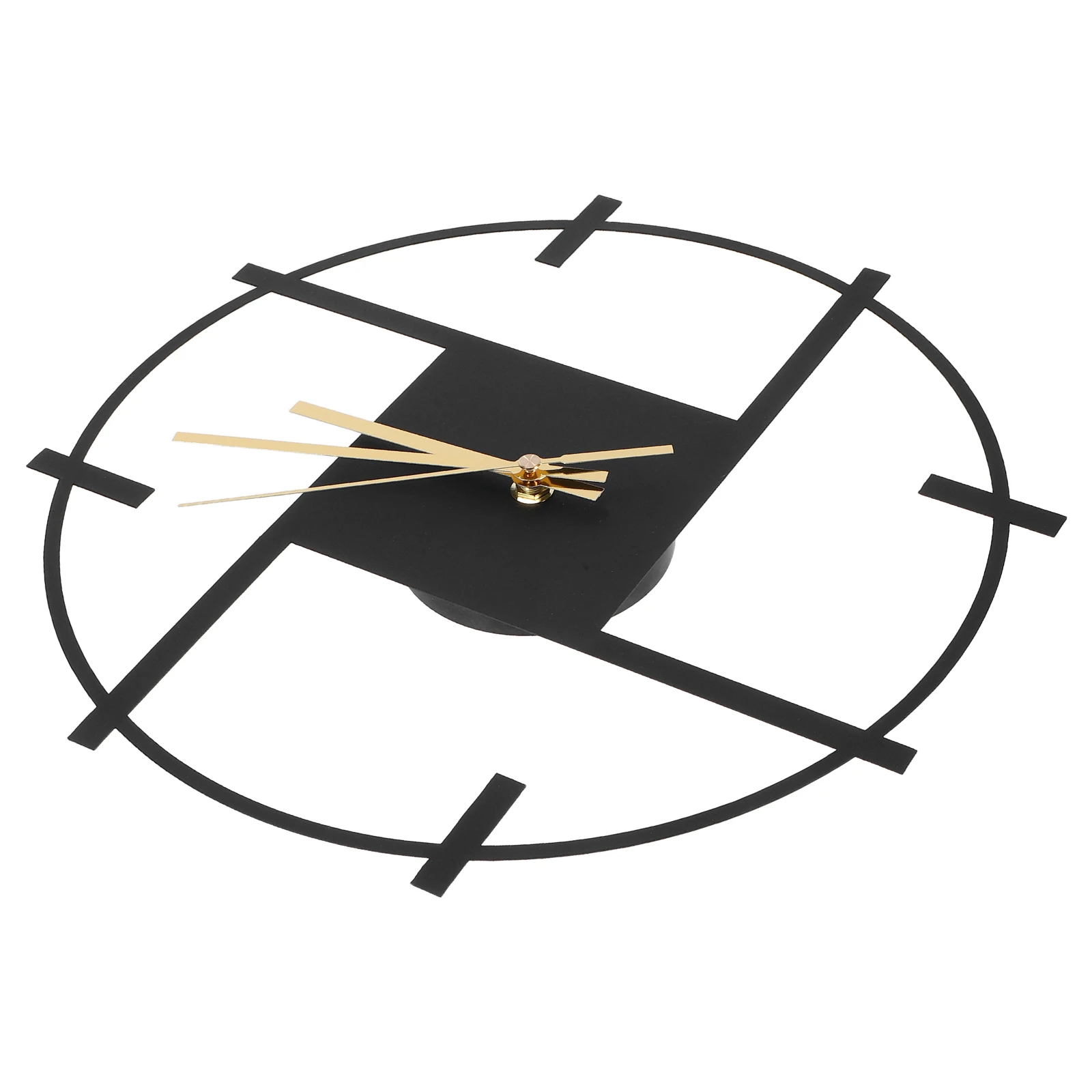 

Wall Clock Metal Black Minimalist Silent Non Ticking Decor Operated Minimalist Wall Clocks Fence Gate