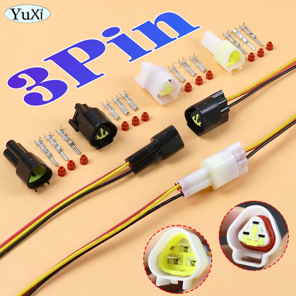 1-10 Set Furukawa 3 Pin Way Black Or White Male Female Waterproof Auto Electrical Wire Connector Plug FW-C-3M-B FW-C-3F-B