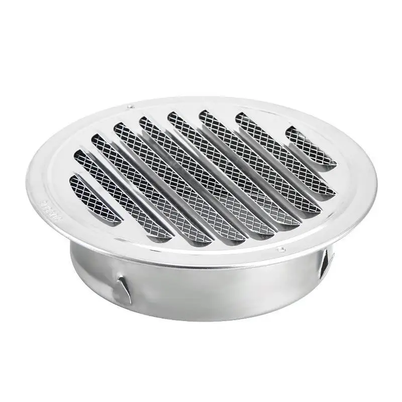 75-200mm Round 201 Stainless Steel Air Vent Grille Insect Protection Home Exterior Wall Ducting Ventilation Tools Exhaust Hoods