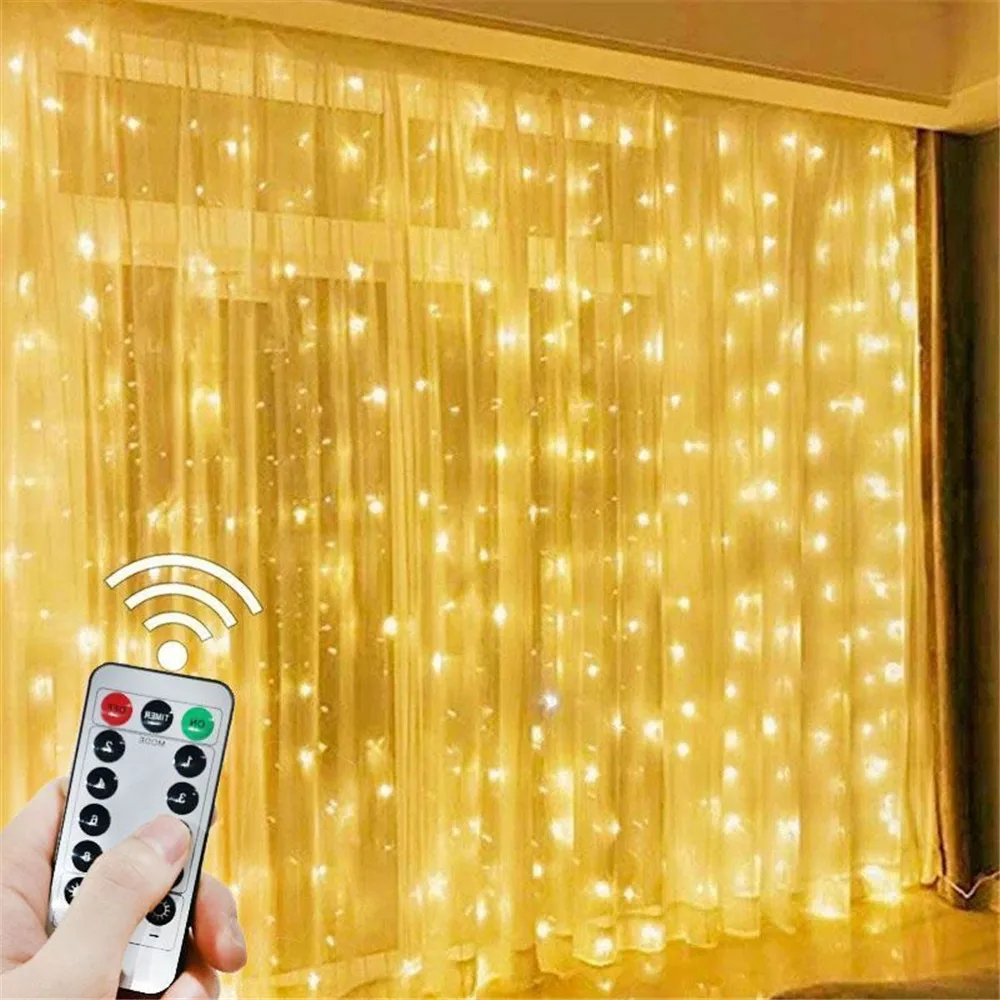 300/600LED USB String Light Garland Curtain Light Christmas Tree Light Christmas Decor for Home Wedding Decorative New Year