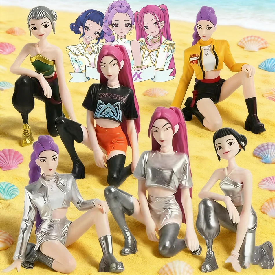 6 個 Kpop デーモンハンター Kpop ガールズしゃがむシリーズアニメフィギュアデスク装飾置物オーナメントクリスマス人形ギフト