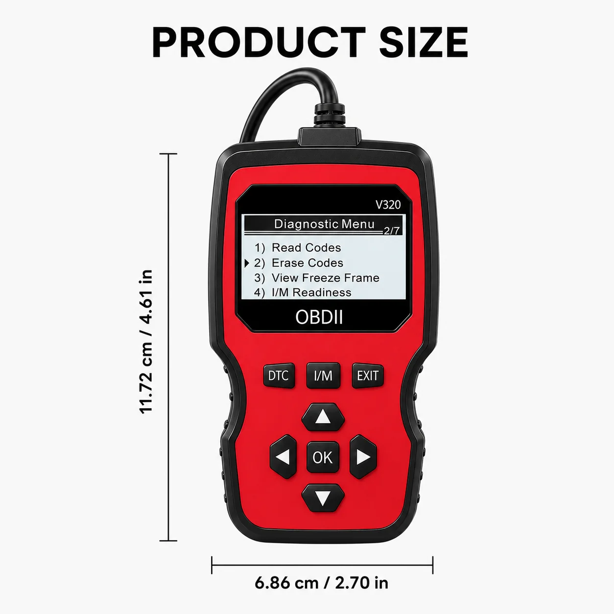 V320 OBD2 Diagnostic Scanner Professional Car Engine Fault Code Reader DTC Clear Tool Check Engine Light Reset Automotive Scanne