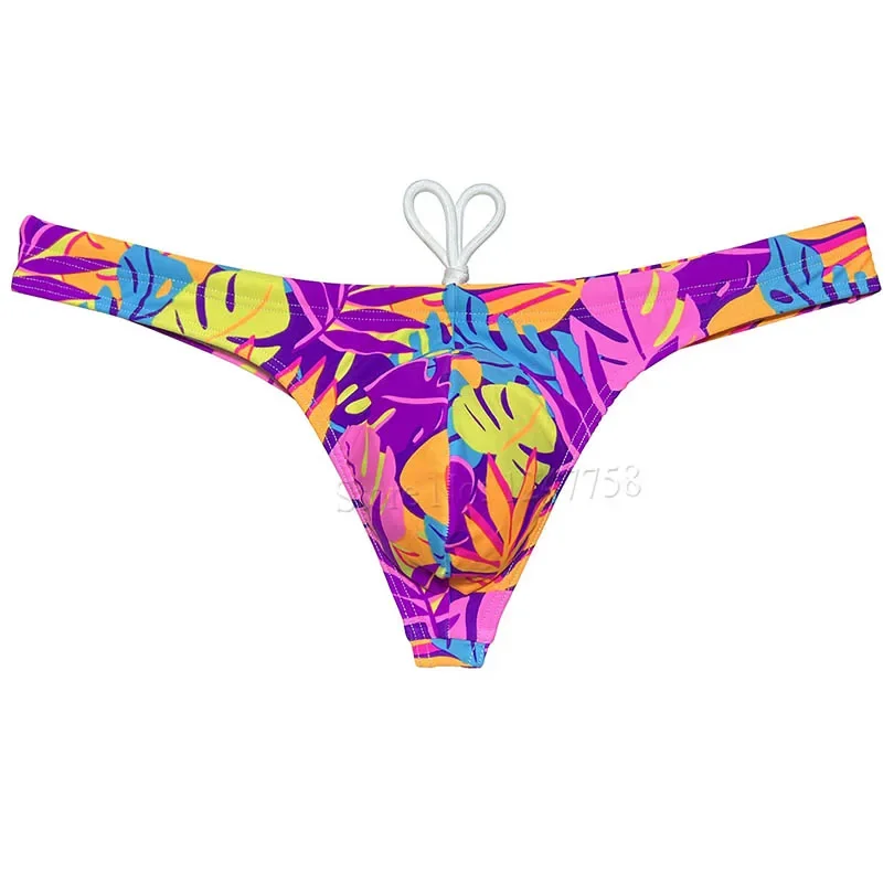 Men Bikini Swimwear Swimsuit Micro Bikini Beachwear Surfing Trunks Ice Silk Lining Mujer Swim Thong