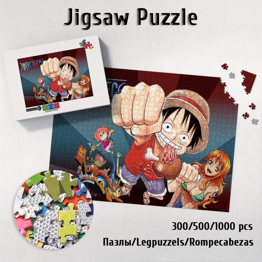 

Luffy and Nami Unique Design Jigsaw One Piece Bandai Puzzles for Adults Japanese Style Anime Diy Large Puzzle Game Toys Hobbies