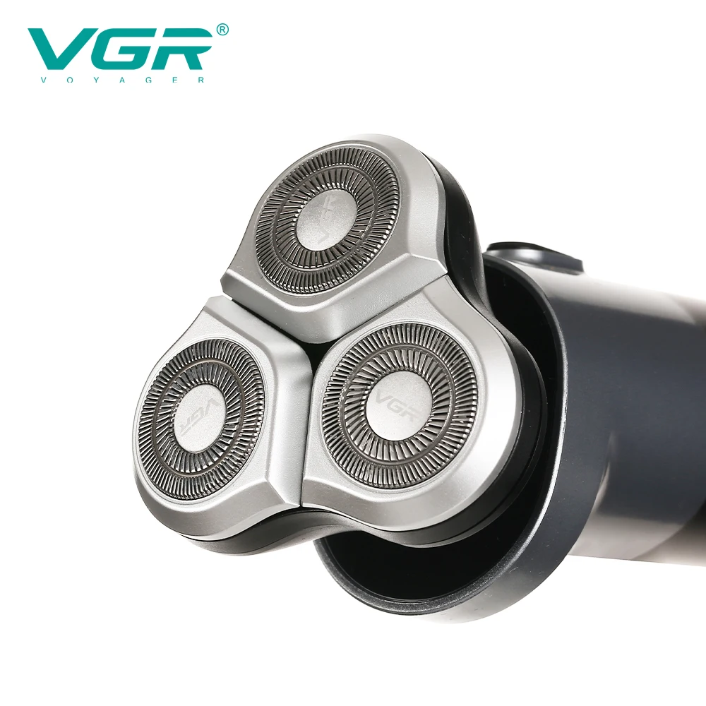 VGR เปียกมีดโกนหนวดไฟฟ้าสำหรับหนวดเคราผู้ชาย Stubble ไฟฟ้ามีดโกน Facial เครื่องโกนหนวดล้างทำความสะอาดได้