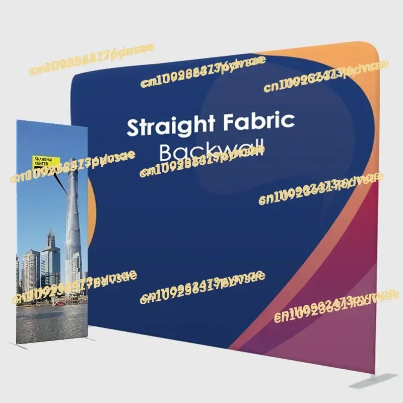 NEW 10ft straight curve custom roll up pop up backdrop wall advertising trade show exhibition booth stretch tension fabric displ