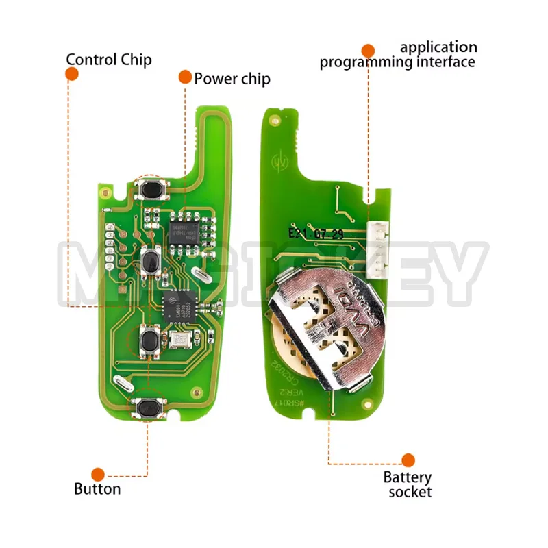 1 قطعة Xhorse XKFO01EN سلك مفتاح بعيد فورد كوندور الوجه 4 أزرار غير المنقولة مفتاح الملك النسخة الإنجليزية لأداة مفتاح VVDI VVDI2