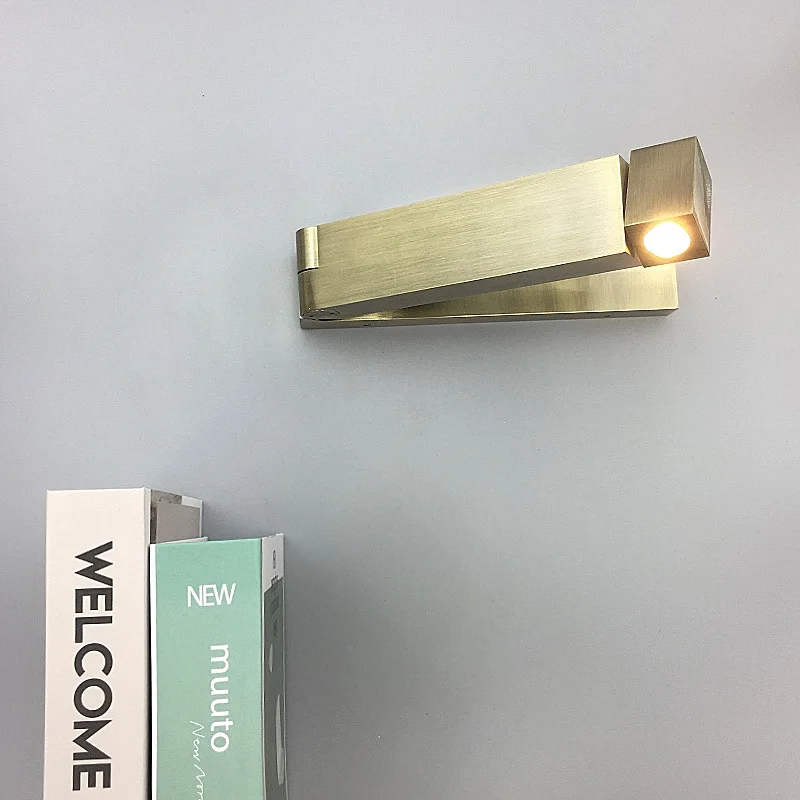 

Indoor LED Wall Light Hotel Room Folding Bedside Reading Lamp 3W LED Angle Adjustable Wall Sconce Corridor Bedroom Wall Lights