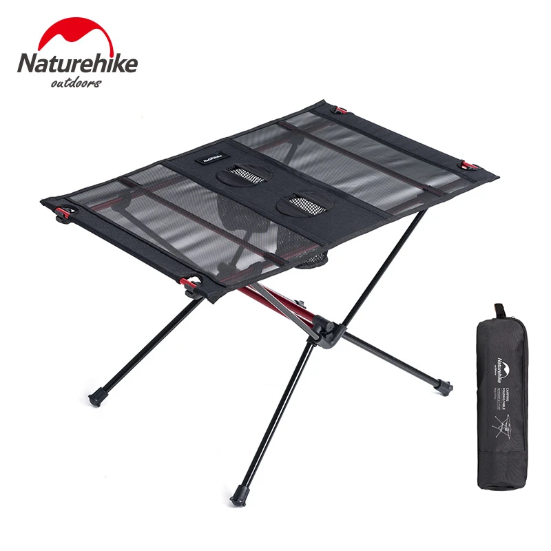 Naturehike Portable Folding Camping Table Fishing Table Aluminum Foldable Outdoor Table Lightweight Roll Up Beach Picnic Table