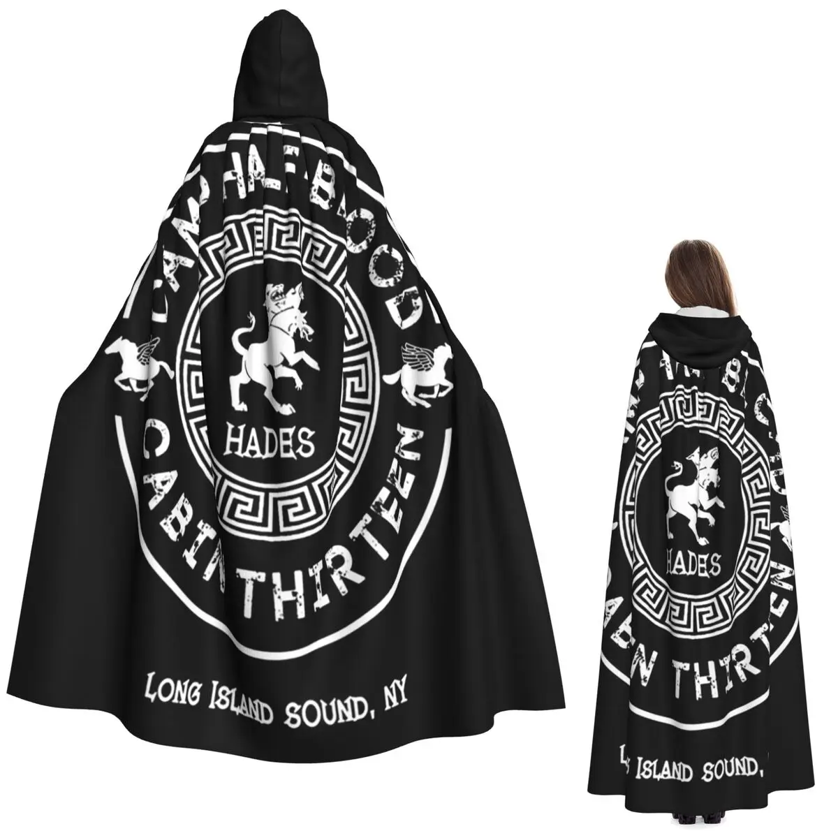 المقصورة ثلاثة عشر هاديس بيرسي جاكسون كامب نصف الدم طويل مقنعين عباءة الساحرة القرون الوسطى زي تأثيري كيب هالوين مصاص دماء