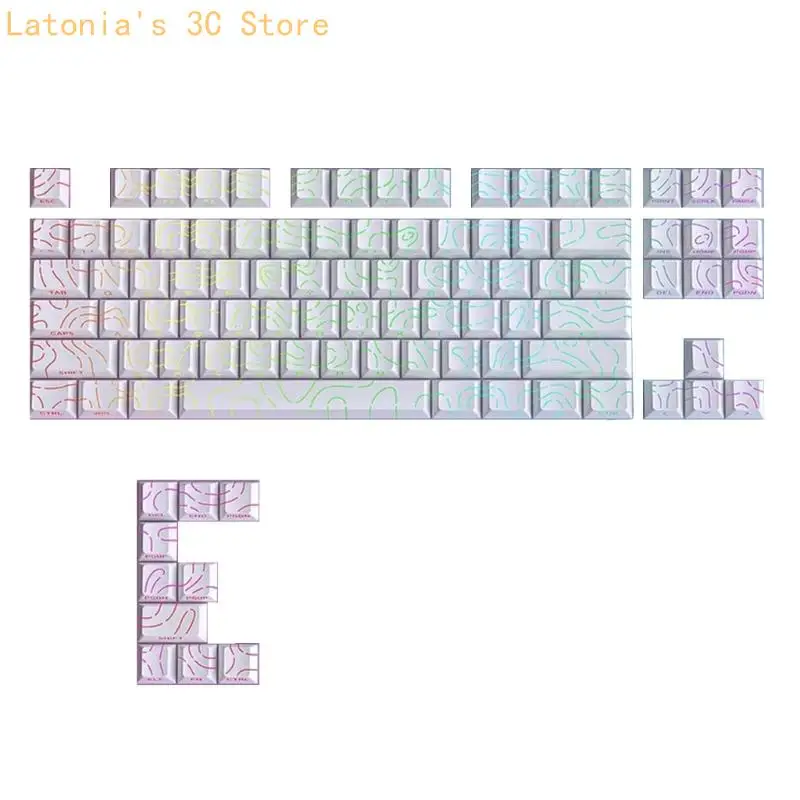Originalhöhen-Seitengravur-Tastenkappen, Premium-PBT-Contour4.0-Design für 61 64 68 75 84 mechanische Tastaturen X3UB – Detail 2