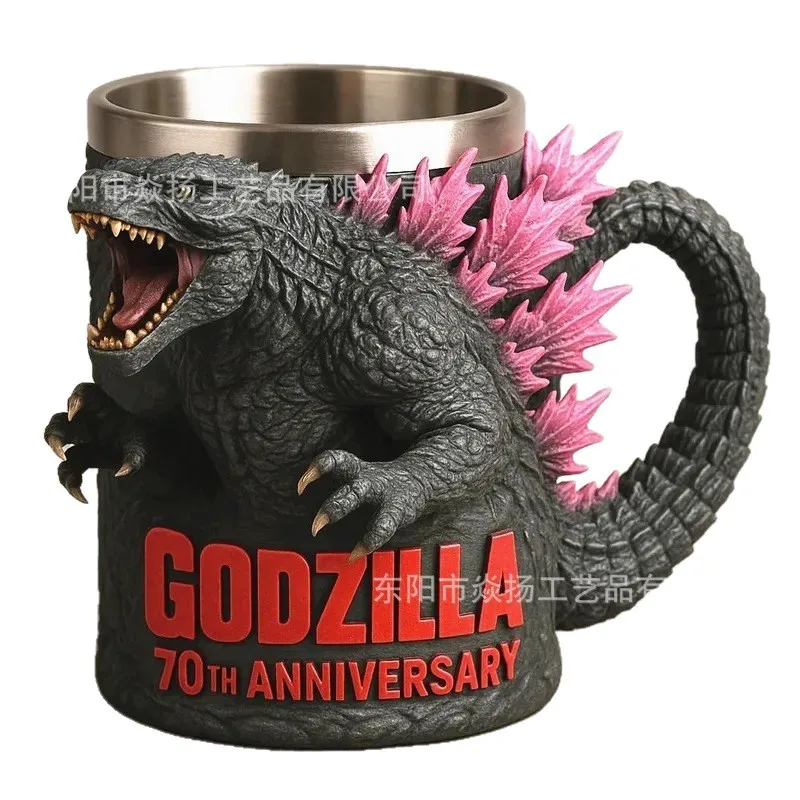 

Western Monster Dragon Mark Coffee Cup, 70th Anniversary Commemorative 3D Stainless Steel mug Beer Cup For Movie Fans Gifts