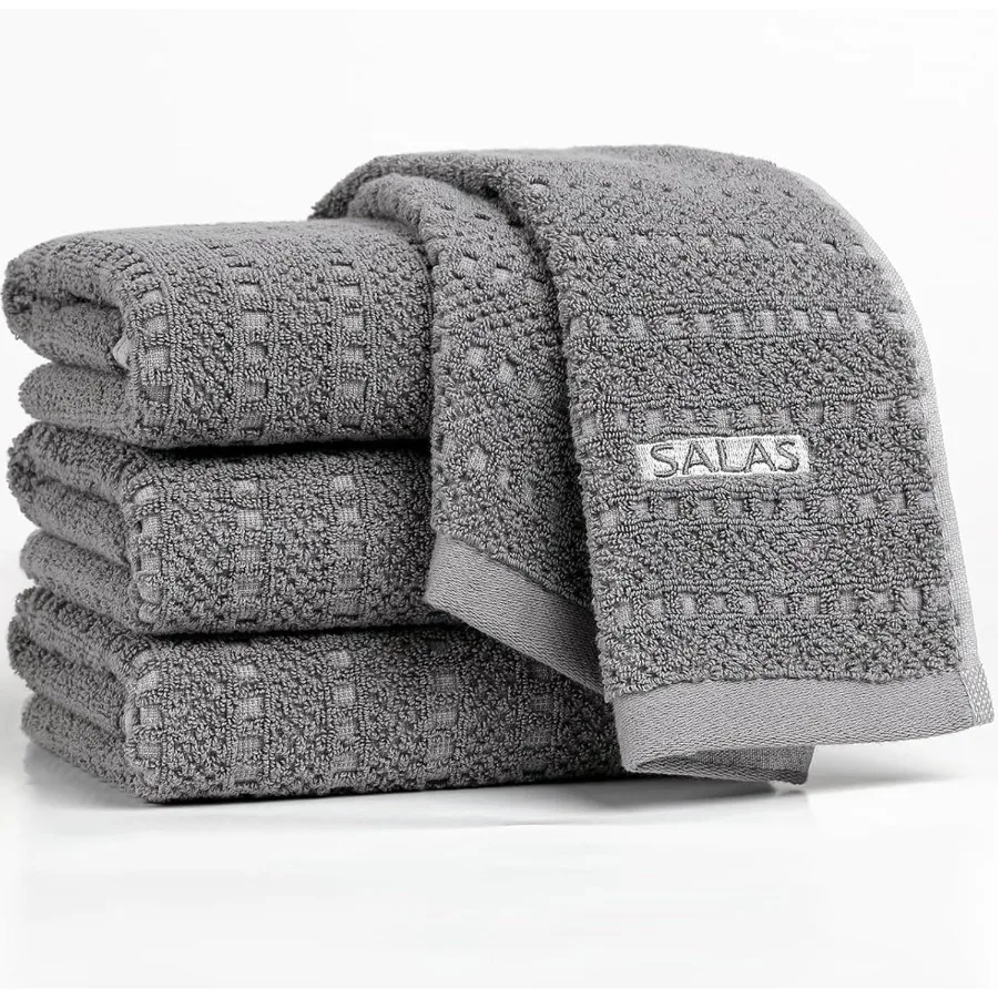 

Kitchen Dish Towels Bulk Cotton Kitchen Hand Towels 390 GMS Plaid Dish Cloths Rags for Drying Dishes with Hanging Loop 16 x 26