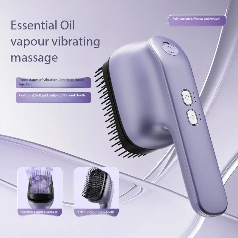 

Large Spray Essential Oil Electric Massage Comb, Portable with Red Light, Model 2401, for Home Use