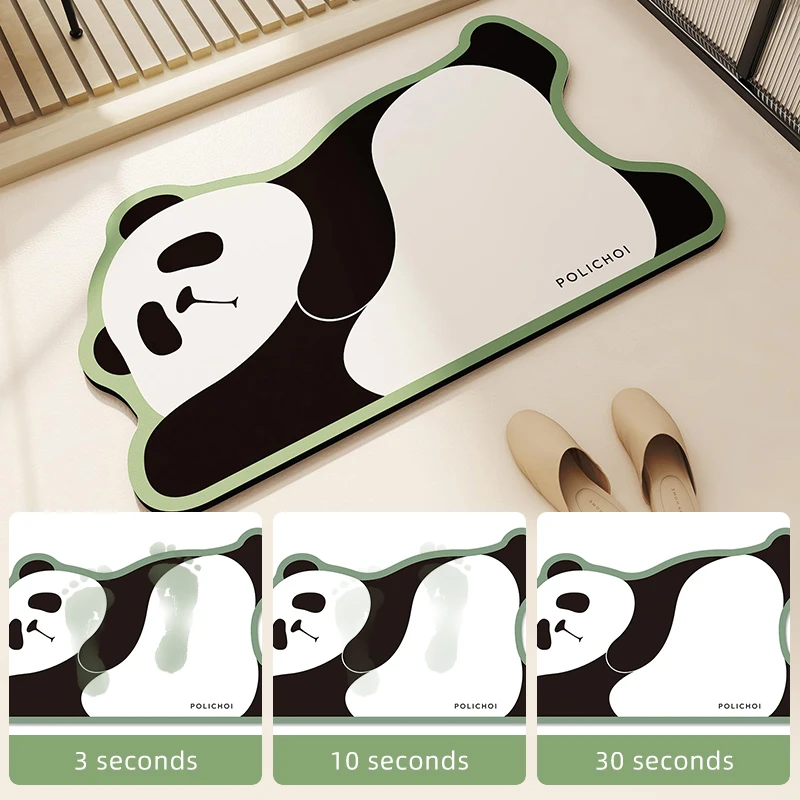 Animal Cartoon Panda Bath Mat Cute Super Absorbent Bathroom Mat Room Rug Floor Toilet Carpet Home Entrance Shower Foot Mats