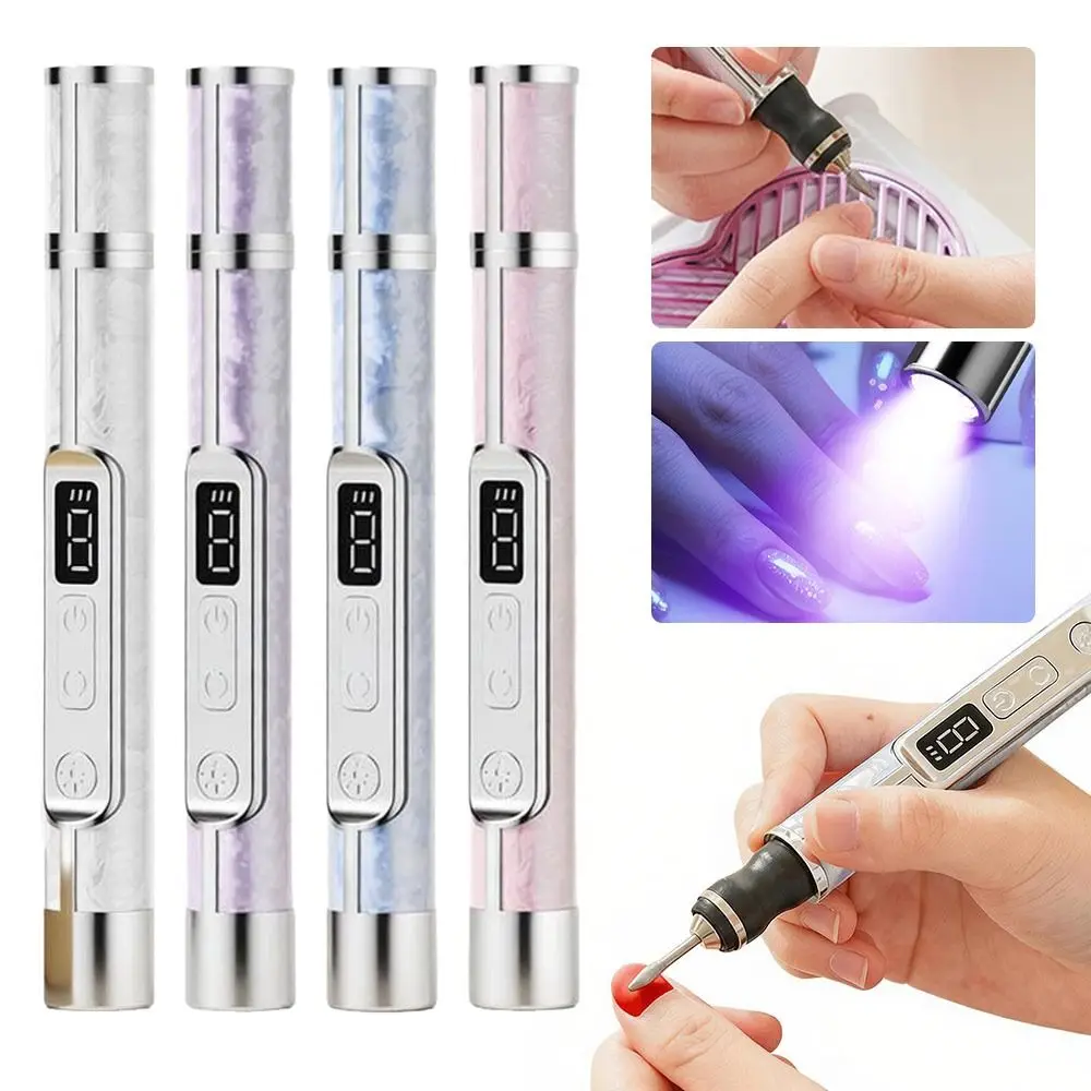 

New Rechargeable Manicure and Pedicure Machine Portable LCD Display Nail Polisher 2-in-1 with Lamp Electric Nail File
