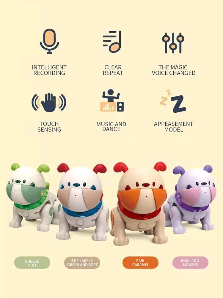 لعبة الكلب الروبوتية التفاعلية الذكية حيلة الكلب اللمس الاستشعار عن بعد التحكم عن بعد متعددة الوظائف الغناء الرقص الحيوانات الأليفة الإلكترونية