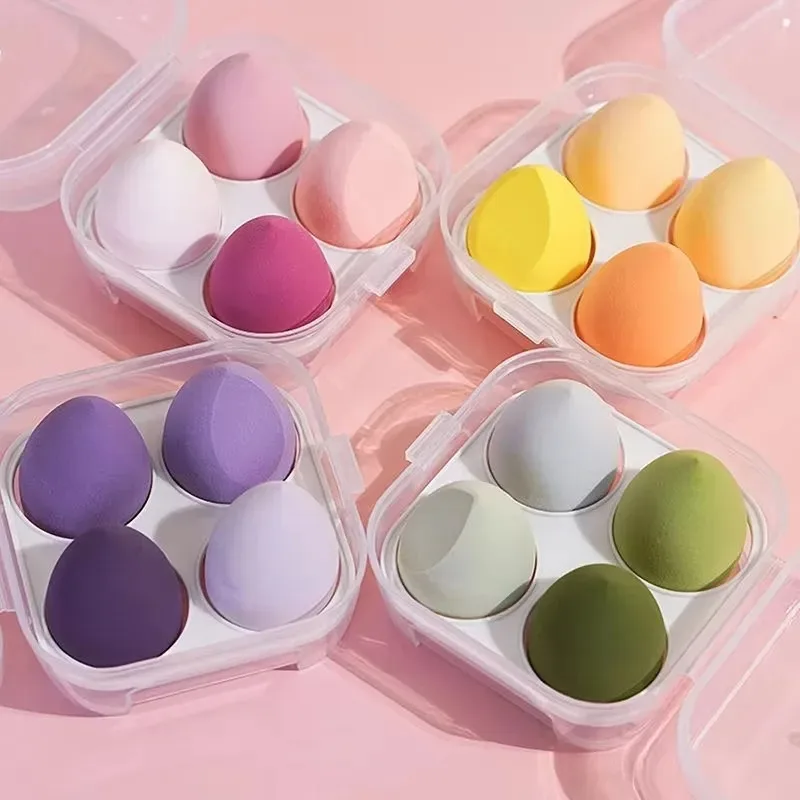 4Pc/Bag Makeup Sponge Powder Puff Dry and Wet Combined Beauty Cosmetic Ball Foundation Powder Puff Bevel Cut Make Up Sponge Tool