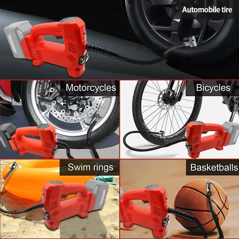 Lithium Battery Air Pump Bicycle Tires Balls Portable Cordless Car Tire Inflator For Makita For DeWalt For Milwaukee 18V for M18